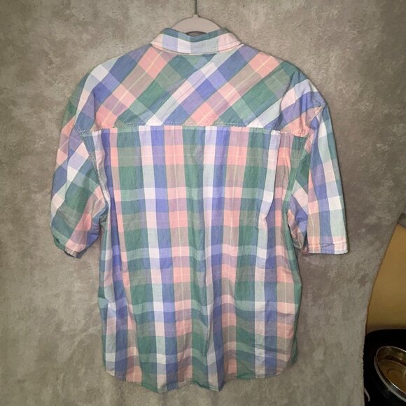 Clearwater Camp Shirt Cotton Blue Pink Green Mens Size XL 46" Chest - Picture 7 of 10